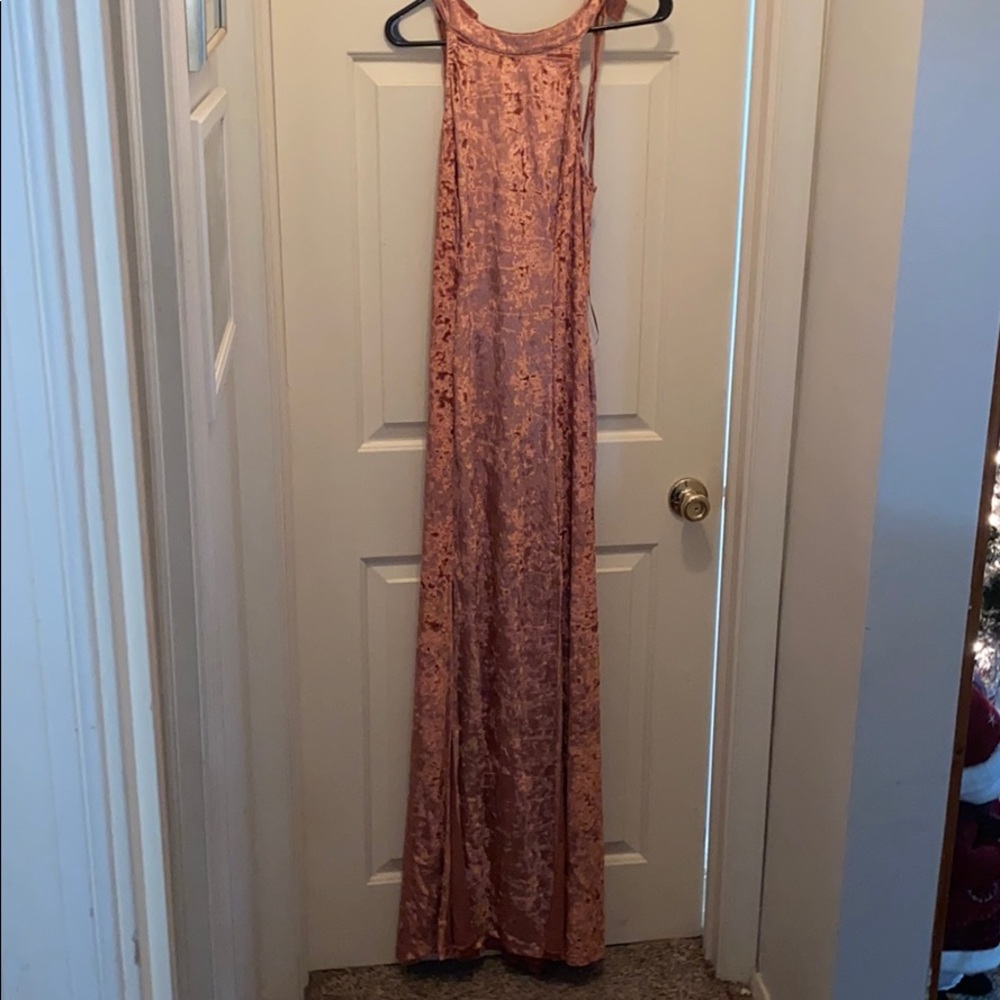 Crushed velvet gown-LULU’s